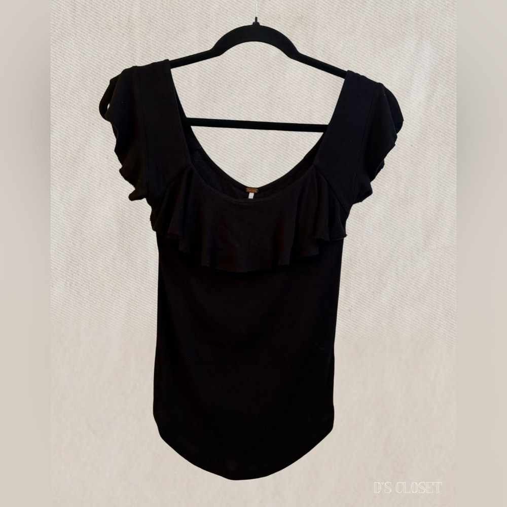 Elegant Black Ruffle Top
